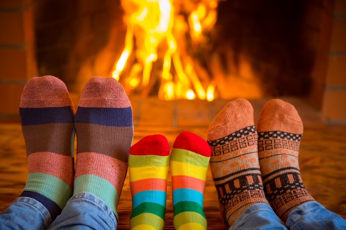 1205 sock by fireplace